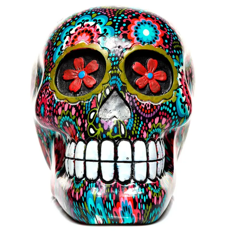 Mexican Decorative Skull Day of the Dead Floral figure 14cm termékfotó