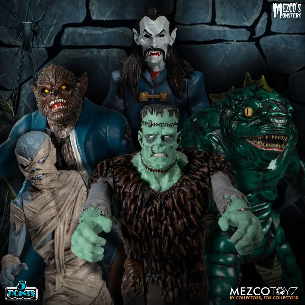 Mezco's Monsters 5 Points Action Figures Tower of Fear Deluxe Set 9 cm product photo