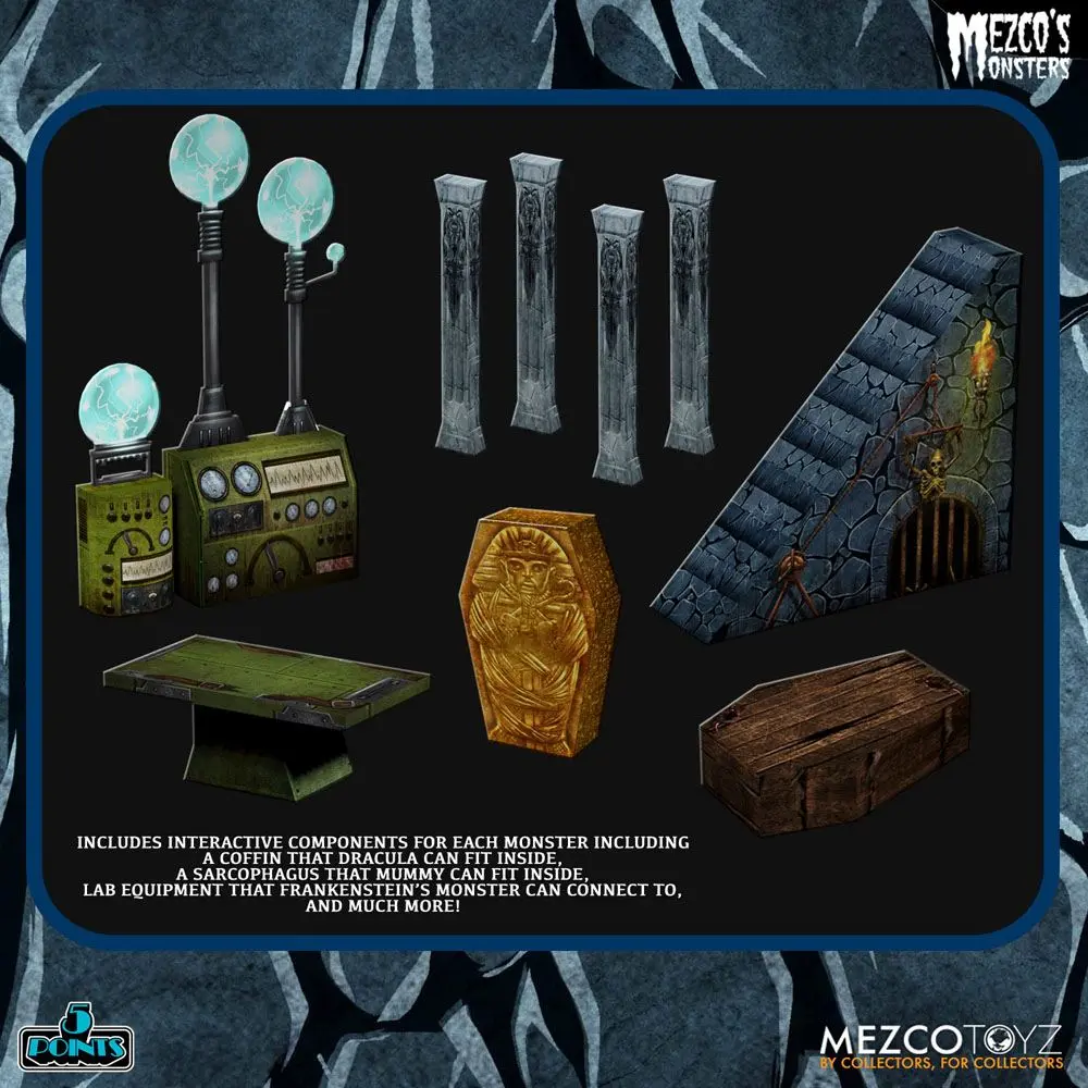 Mezco's Monsters 5 Points Action Figures Tower of Fear Deluxe Set 9 cm termékfotó