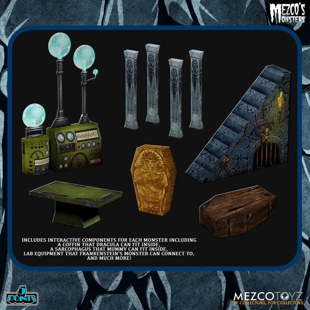 Mezco's Monsters 5 Points Action Figures Tower of Fear Deluxe Set 9 cm product photo