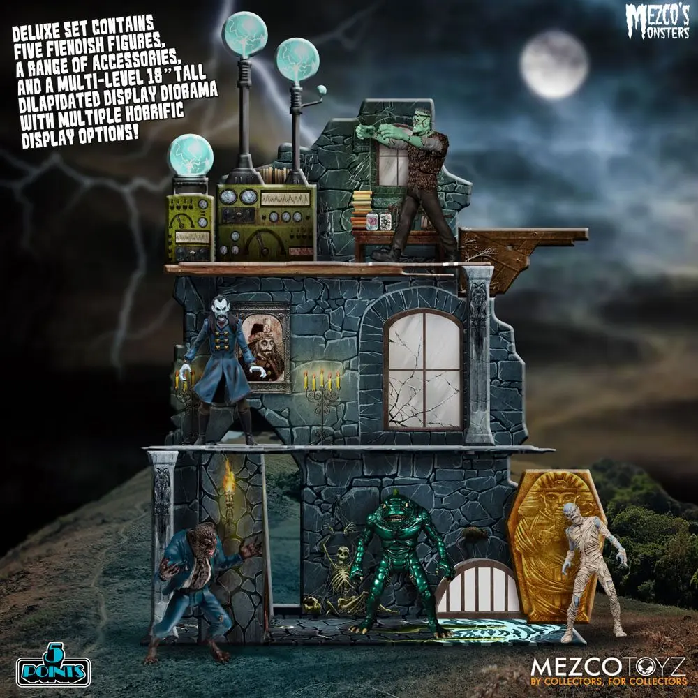 Mezco's Monsters 5 Points Action Figures Tower of Fear Deluxe Set 9 cm product photo