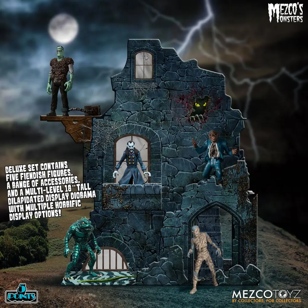 Mezco's Monsters 5 Points Action Figures Tower of Fear Deluxe Set 9 cm product photo