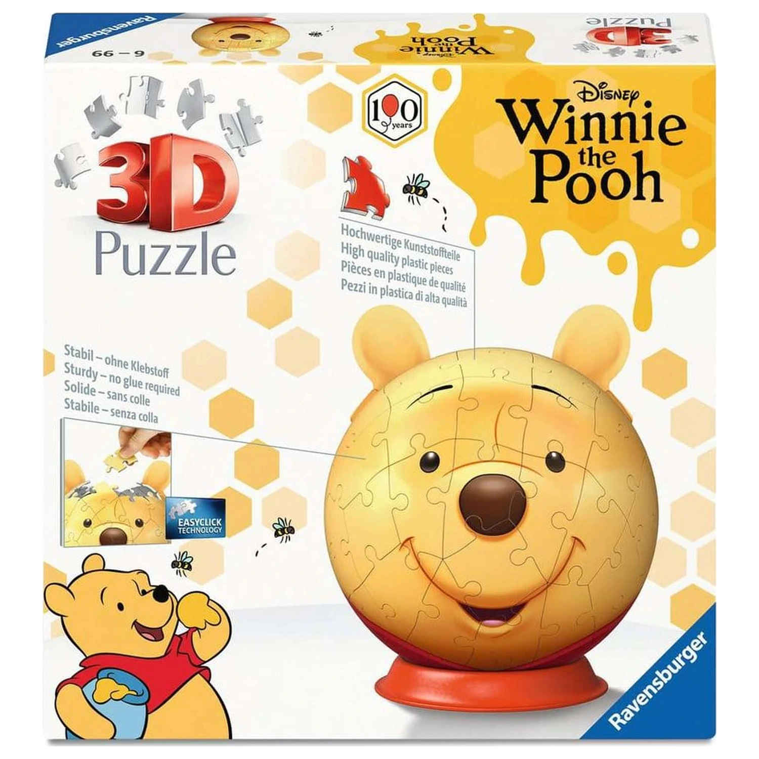 Winnie the Pooh 3D Jigsaw Puzzle Ball with Ears (77 Pieces) product photo