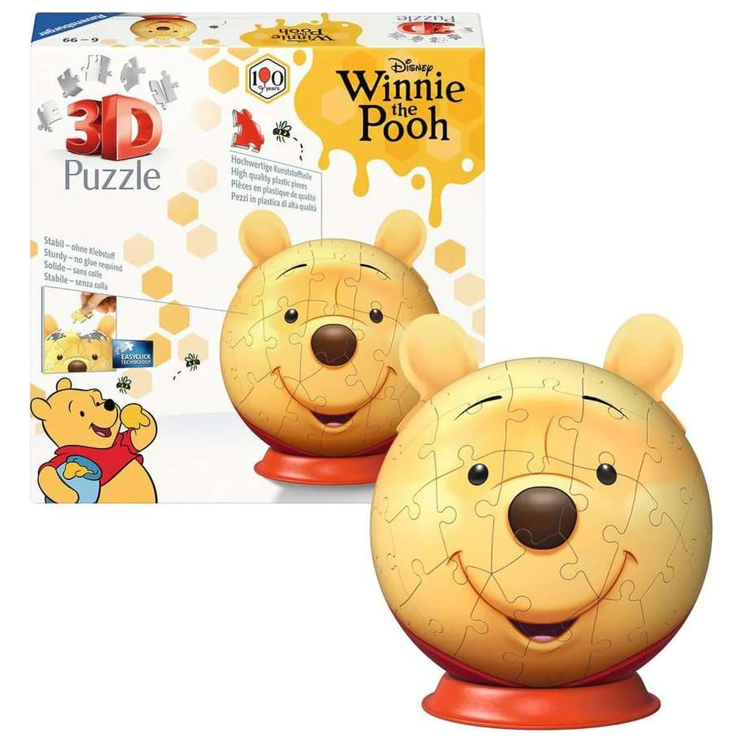 Winnie the Pooh 3D Jigsaw Puzzle Ball with Ears (77 Pieces) product photo