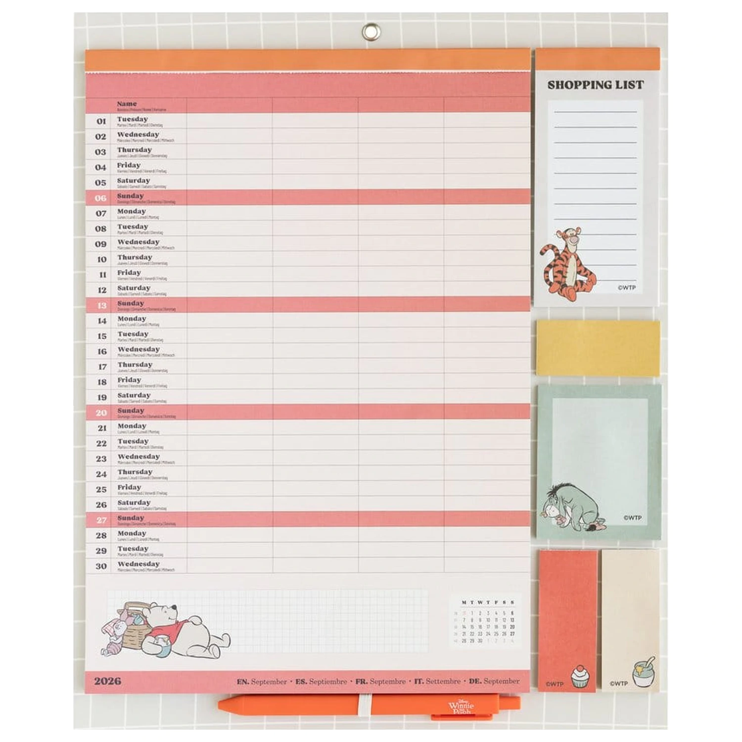 Winnie the Pooh Magnetic Planner 2026/27 30 x 35 cm product photo