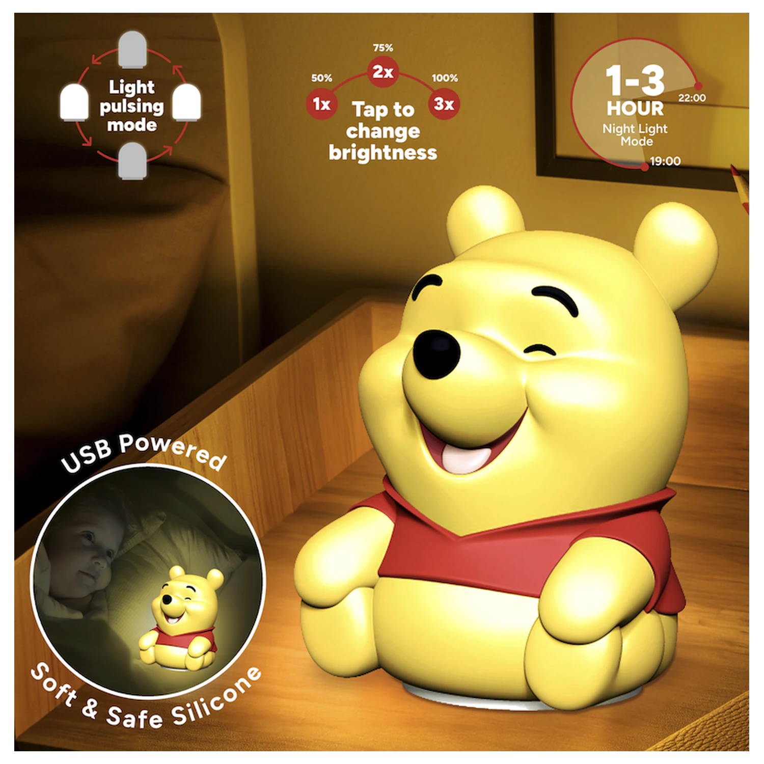 Winnie the Pooh 'SquishyGlo' Decorative Light Rechargeable product photo