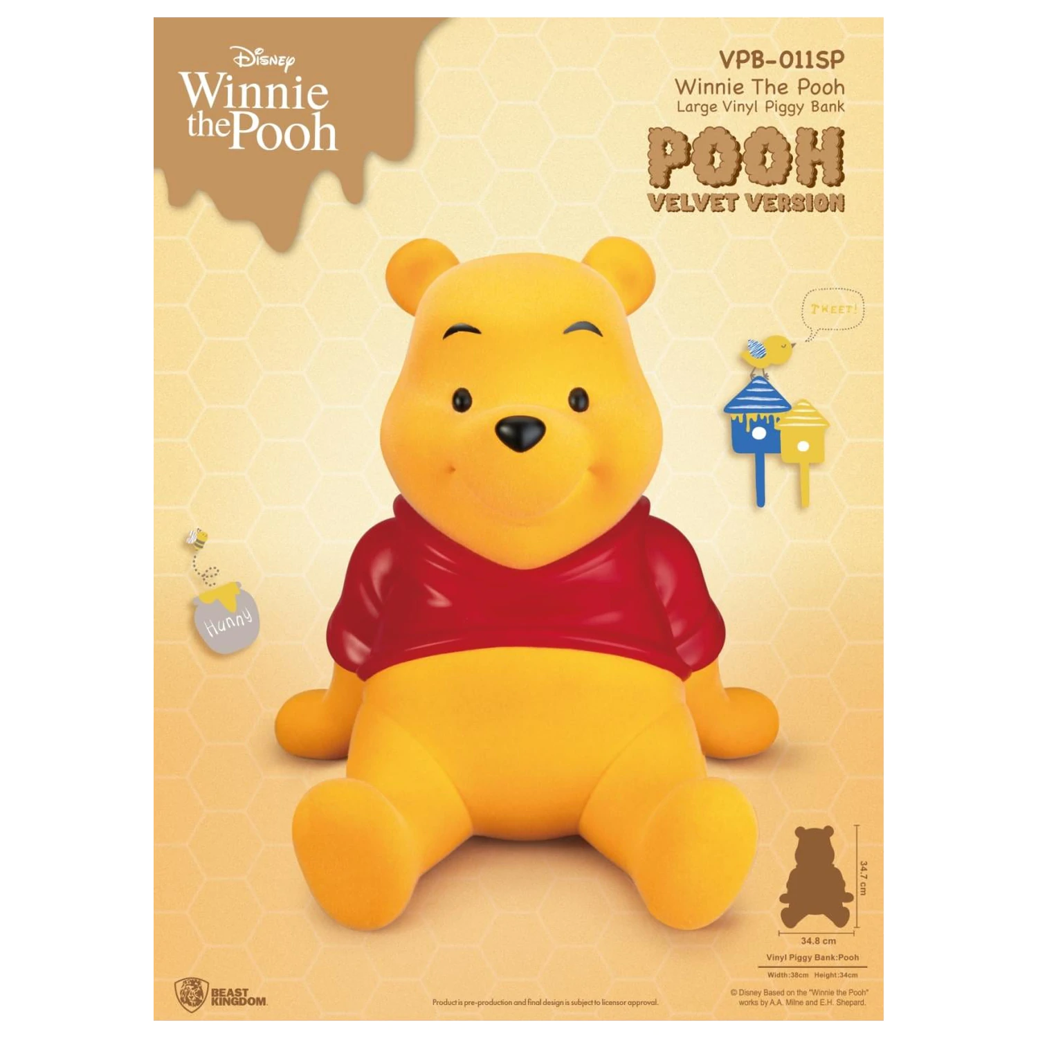 Winnie the Pooh Winnie "Velvet Version" Piggy Bank 34cm product photo