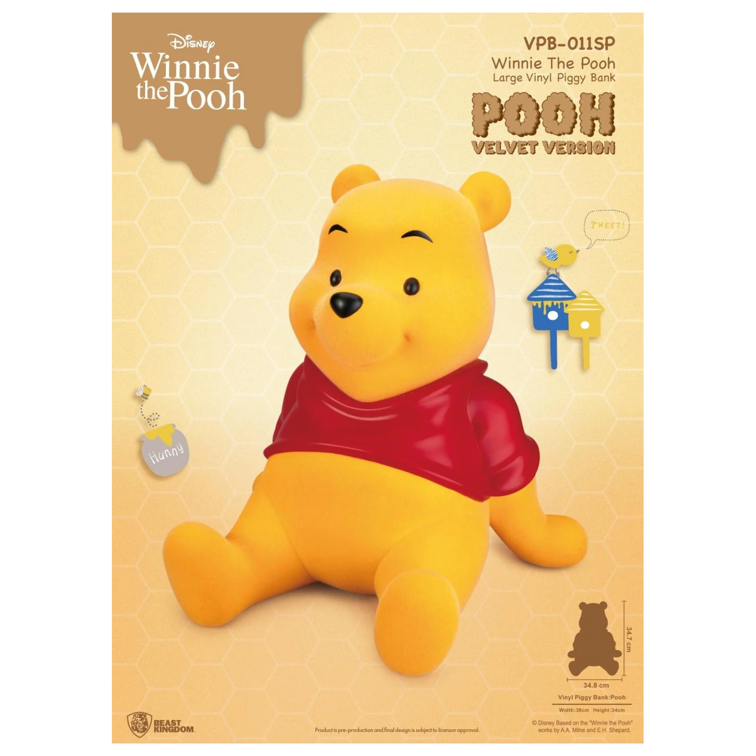 Winnie the Pooh Winnie "Velvet Version" Piggy Bank 34cm product photo