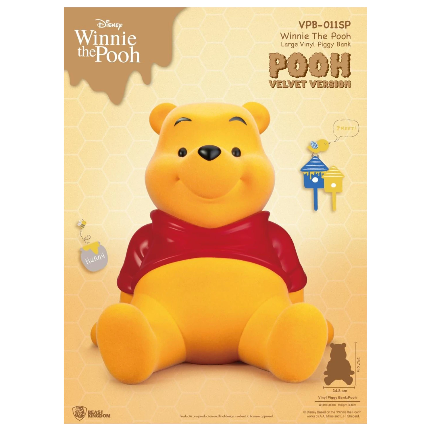Winnie the Pooh Winnie "Velvet Version" Piggy Bank 34cm product photo