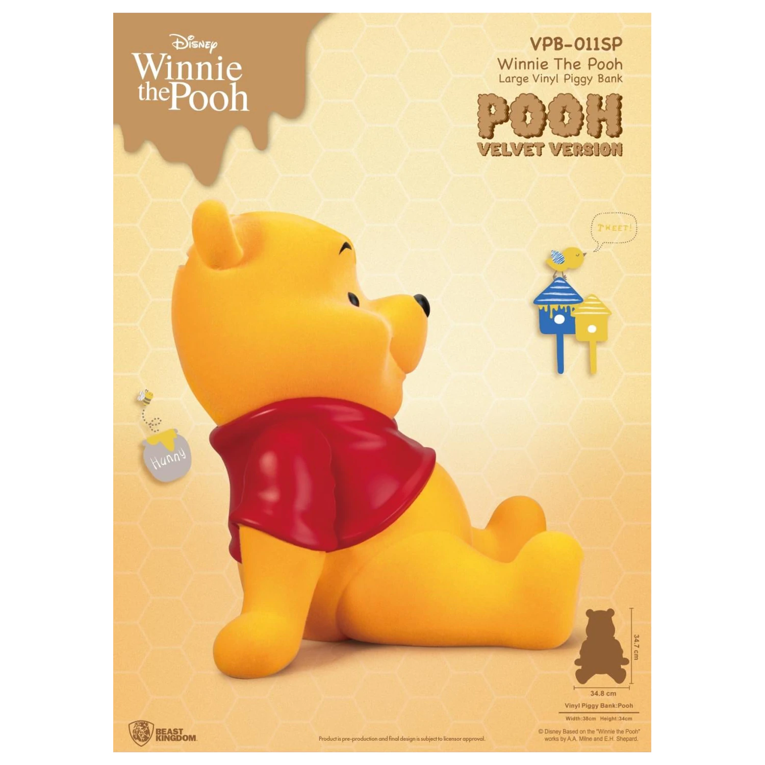 Winnie the Pooh Winnie "Velvet Version" Piggy Bank 34cm product photo