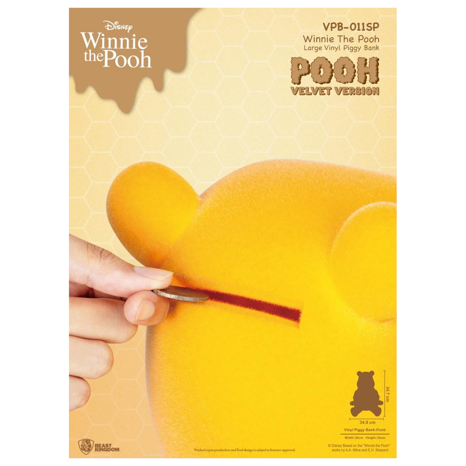 Winnie the Pooh Winnie "Velvet Version" Piggy Bank 34cm product photo