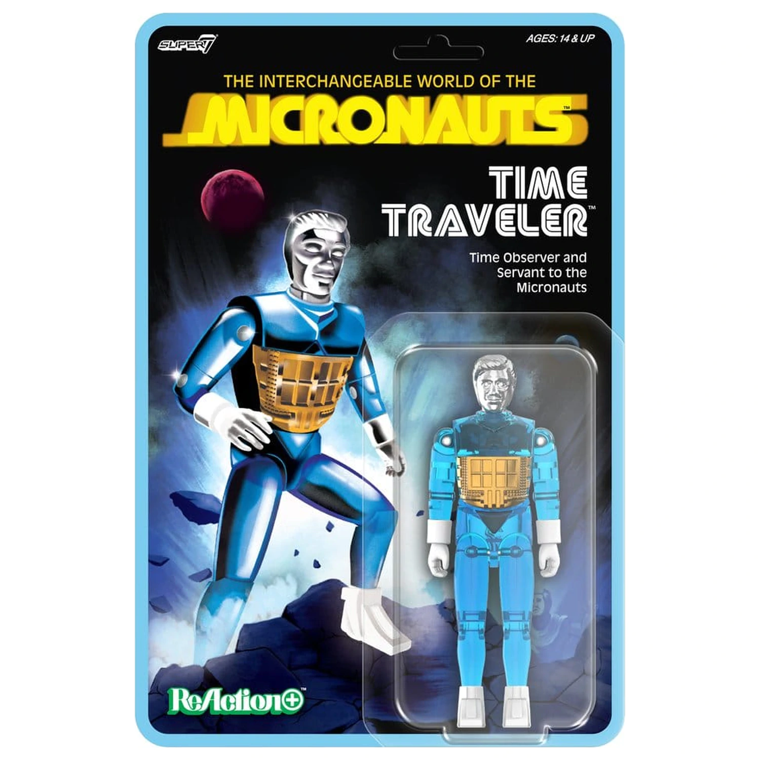 Micronauts ReAction+ Action Figure Wave 03 Time Traveler (Translucent Blue) 10 cm     product photo