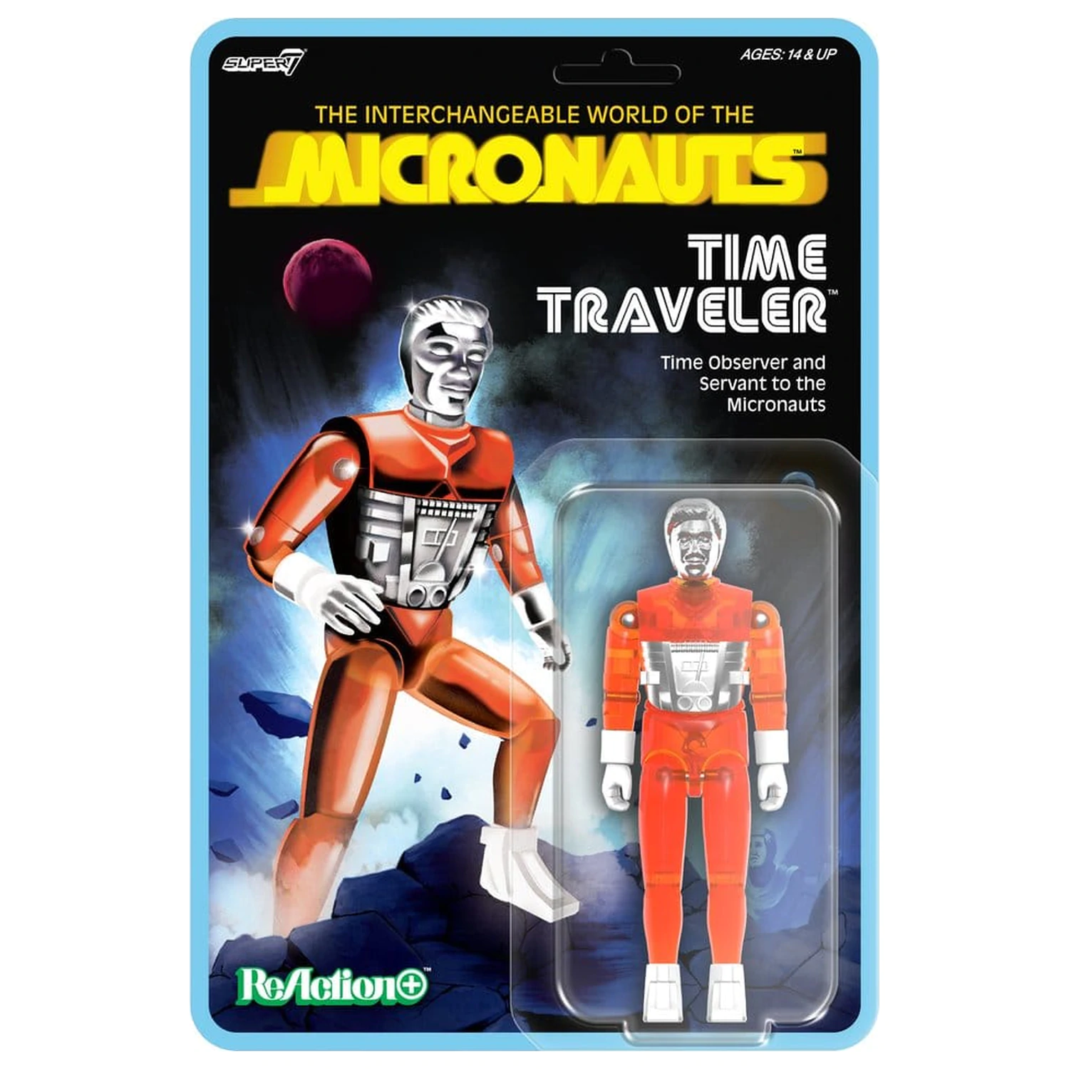 Micronauts ReAction+ Action Figure Wave 04 Time Traveler (Translucent Orange) product photo