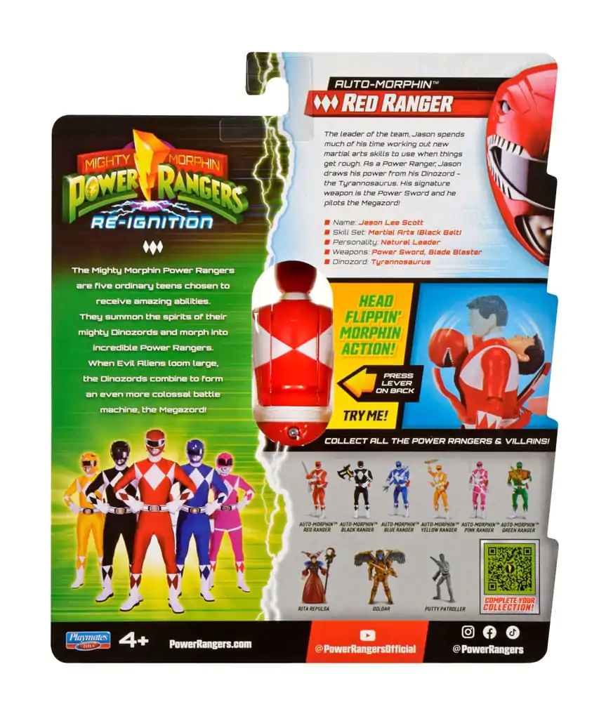 Mighty Morphin Power Rangers Action Figure Auto-Morphin Red Ranger 12 cm product photo