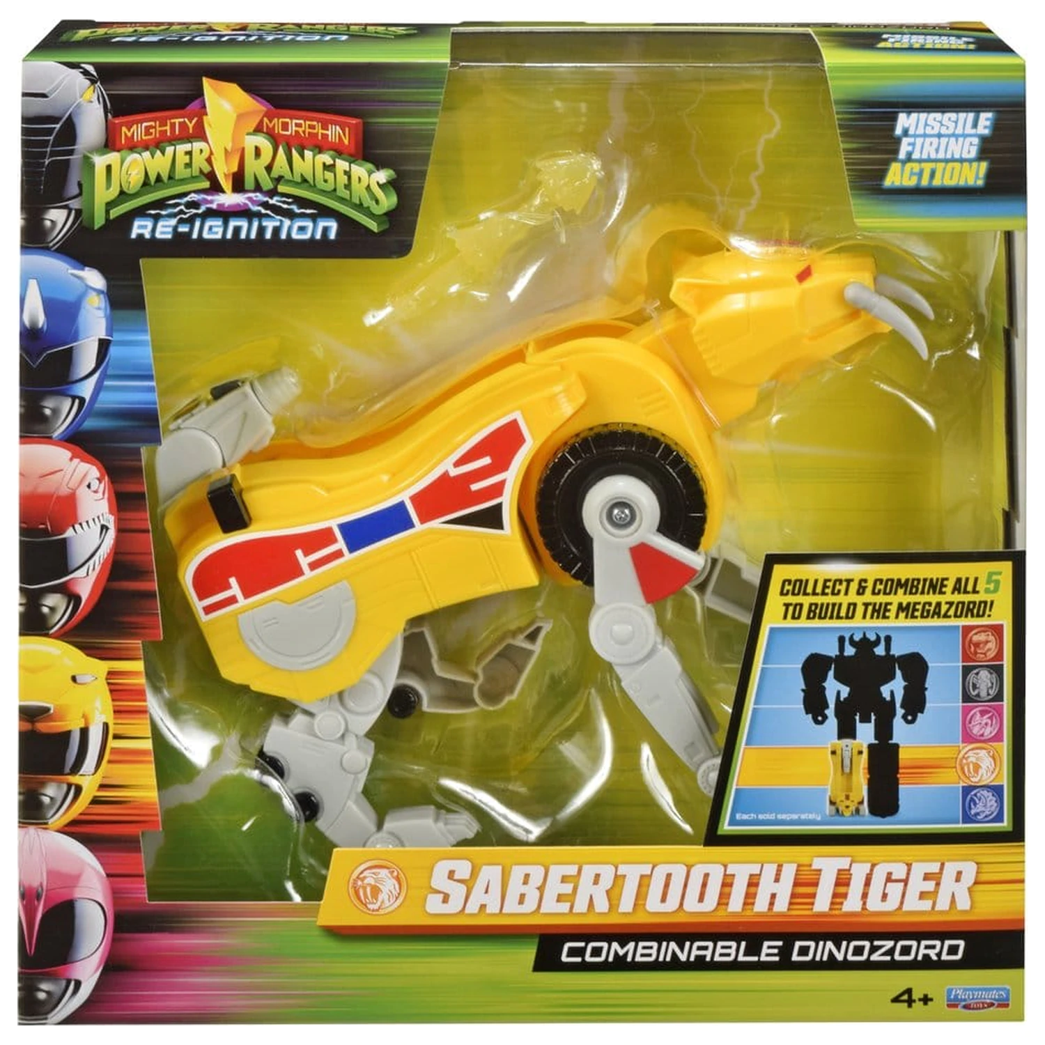 Mighty Morphin Power Rangers Combinable Dinozord Action Figure Sabertooth Tiger 20 cm product photo