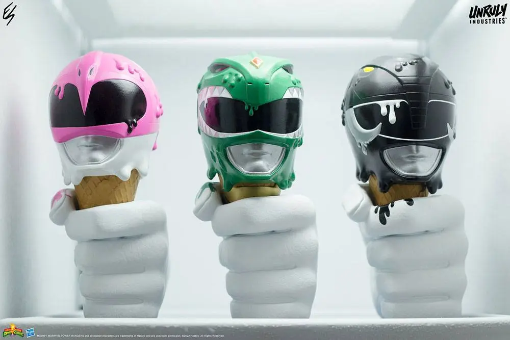 Mighty Morphin Power Rangers Designer Series Busts Green, Black and Pink Power Rangers Scoops Set 17 cm product photo