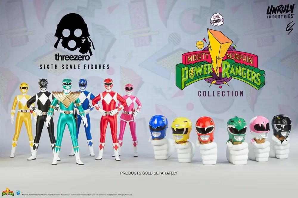 Mighty Morphin Power Rangers Designer Series Busts Green, Black and Pink Power Rangers Scoops Set 17 cm product photo