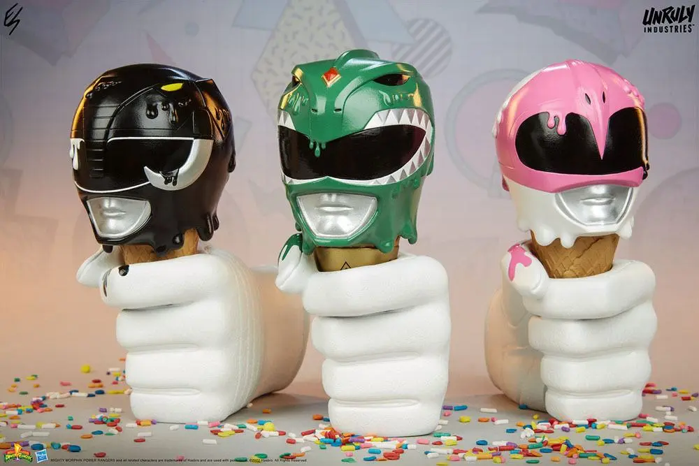 Mighty Morphin Power Rangers Designer Series Busts Green, Black and Pink Power Rangers Scoops Set 17 cm product photo