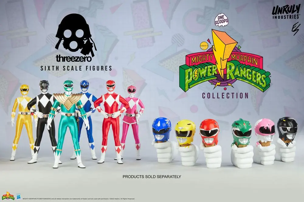 Mighty Morphin Power Rangers Designer Series Busts Red, Yellow and Blue Power Rangers Scoops Set 17 cm product photo
