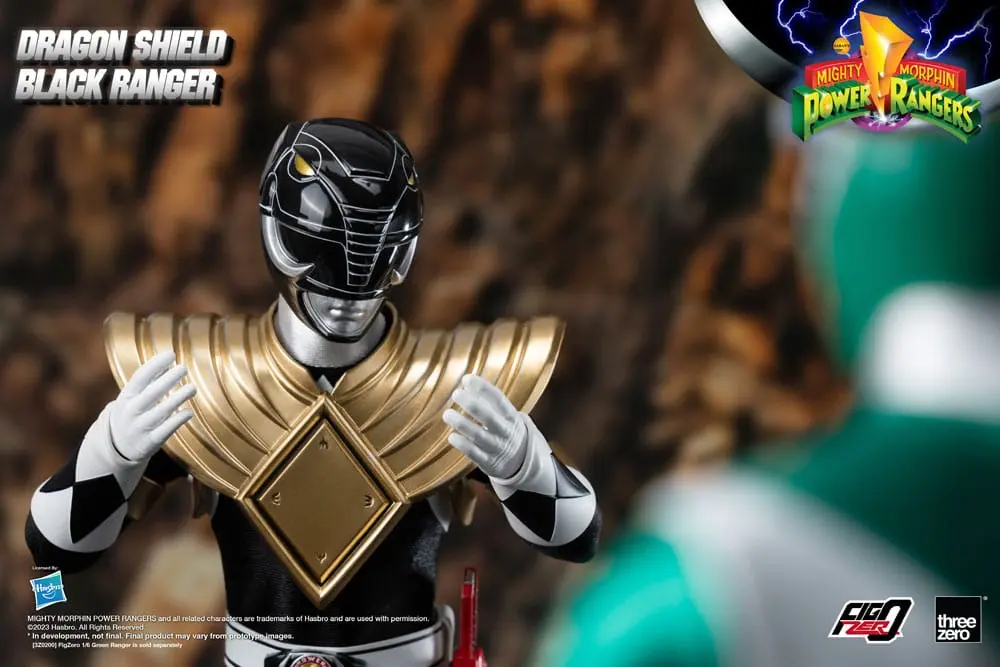 Mighty Morphin Power Rangers FigZero Action Figure 1/6 Dragon Shield Black Ranger 35 cm product photo