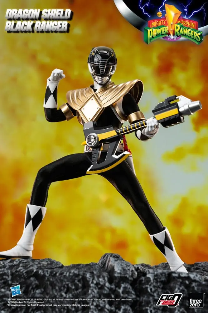 Mighty Morphin Power Rangers FigZero Action Figure 1/6 Dragon Shield Black Ranger 35 cm product photo