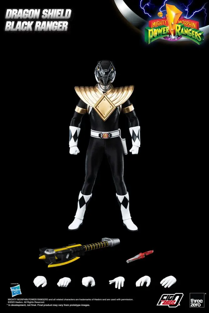 Mighty Morphin Power Rangers FigZero Action Figure 1/6 Dragon Shield Black Ranger 35 cm product photo