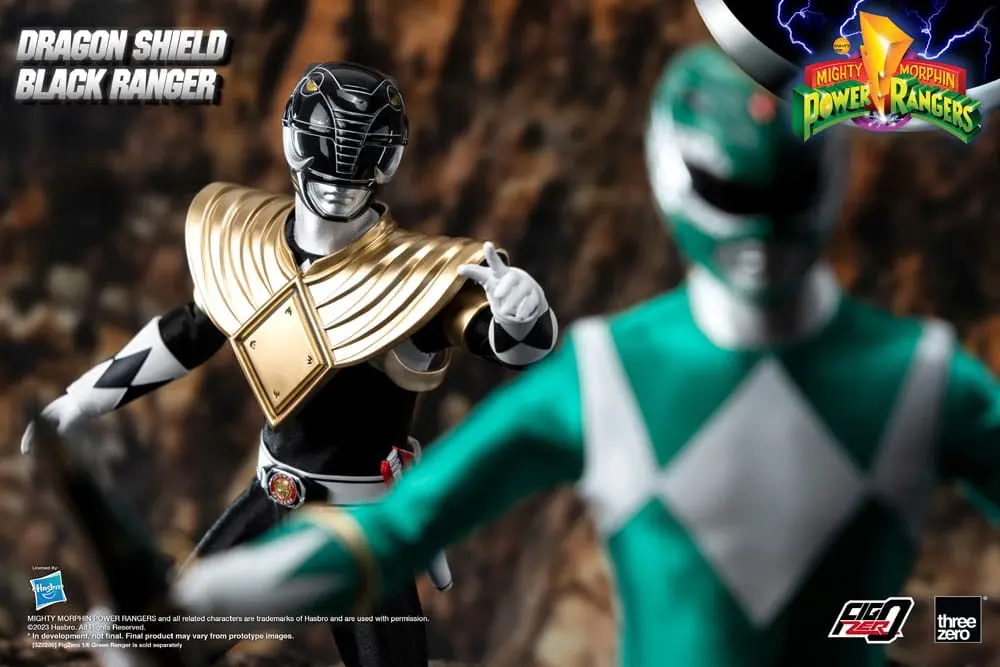 Mighty Morphin Power Rangers FigZero Action Figure 1/6 Dragon Shield Black Ranger 35 cm product photo