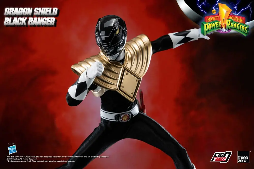 Mighty Morphin Power Rangers FigZero Action Figure 1/6 Dragon Shield Black Ranger 35 cm product photo