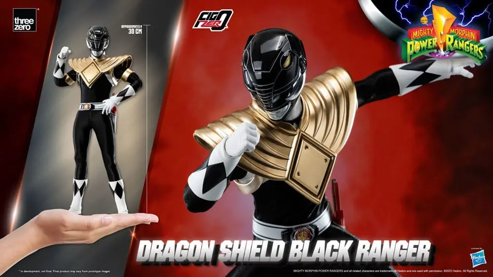 Mighty Morphin Power Rangers FigZero Action Figure 1/6 Dragon Shield Black Ranger 35 cm product photo
