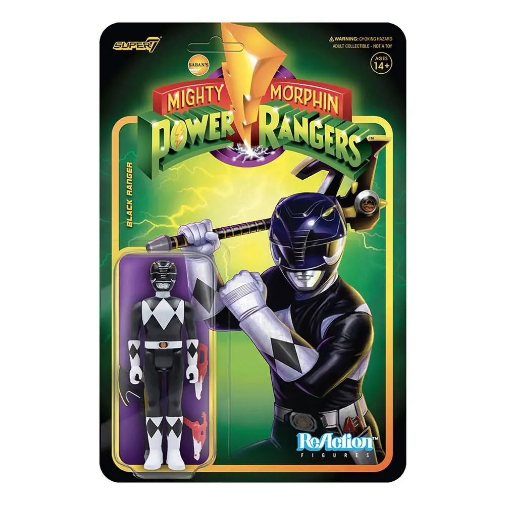 Mighty Morphin Power Rangers ReAction Action Figure Black Ranger 10 cm product photo