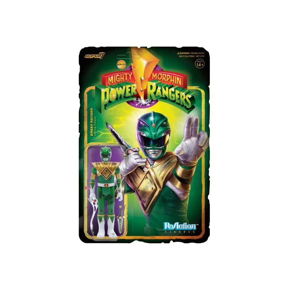 Mighty Morphin Power Rangers ReAction Action Figure Green Ranger (Battle Damaged) 10 cm product photo