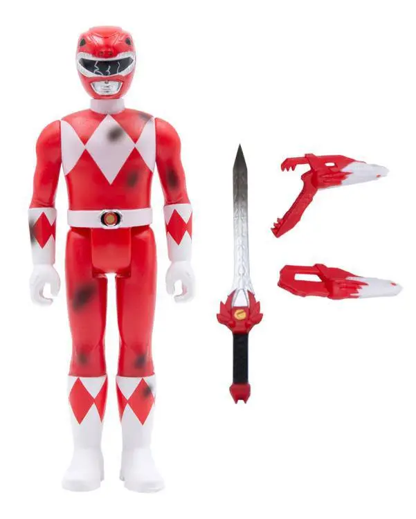 Mighty Morphin Power Rangers ReAction Action Figure Red Ranger (Battle Damaged) 10 cm product photo