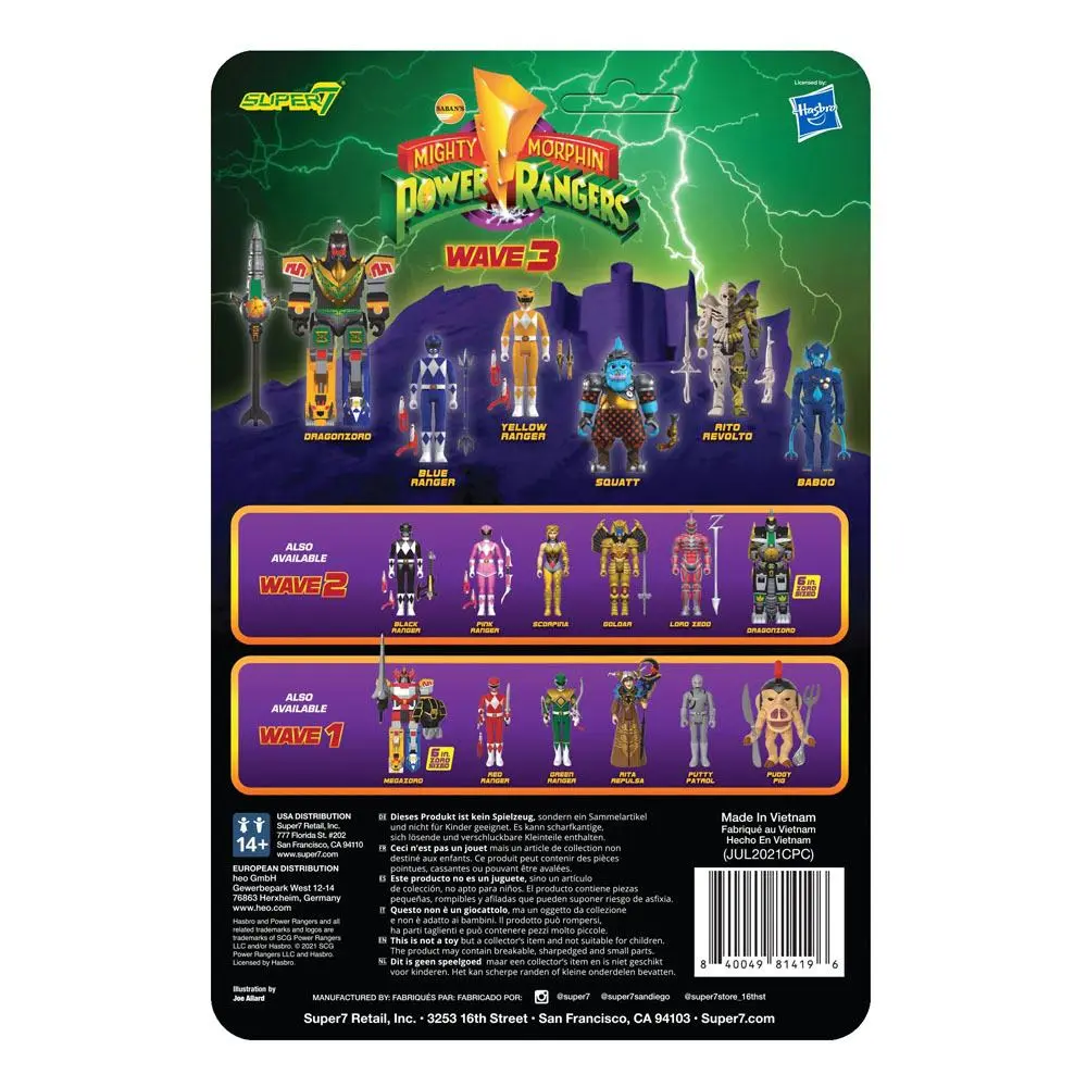 Mighty Morphin Power Rangers ReAction Action Figure Wave 3 Blue Ranger 10 cm product photo