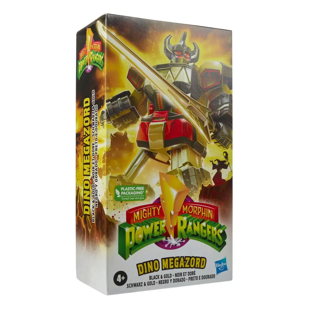 Mighty Morphin Power Rangers Retro Style Action Figure 2022 Black &amp; Gold Dino Megazord 18 cm product photo