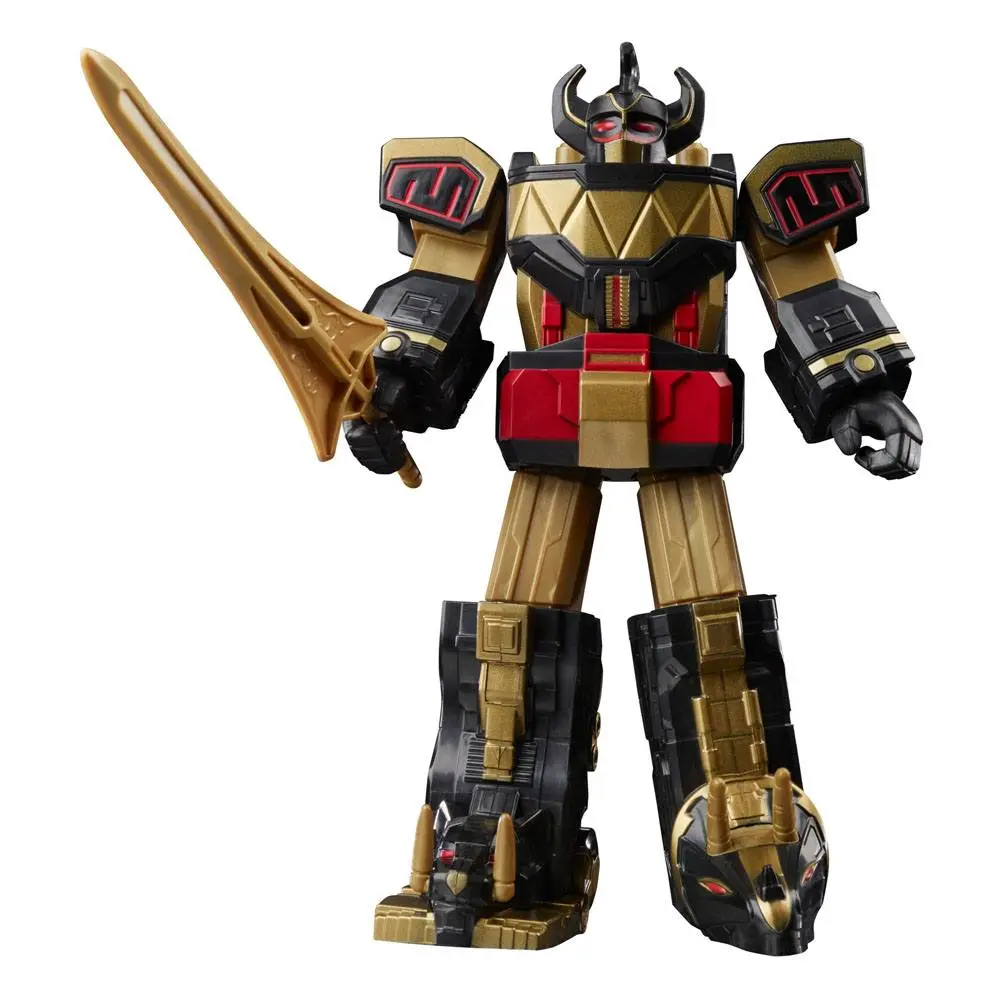 Mighty Morphin Power Rangers Retro Style Action Figure 2022 Black &amp; Gold Dino Megazord 18 cm product photo