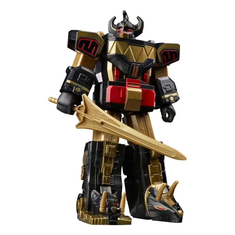 Mighty Morphin Power Rangers Retro Style Action Figure 2022 Black &amp; Gold Dino Megazord 18 cm product photo