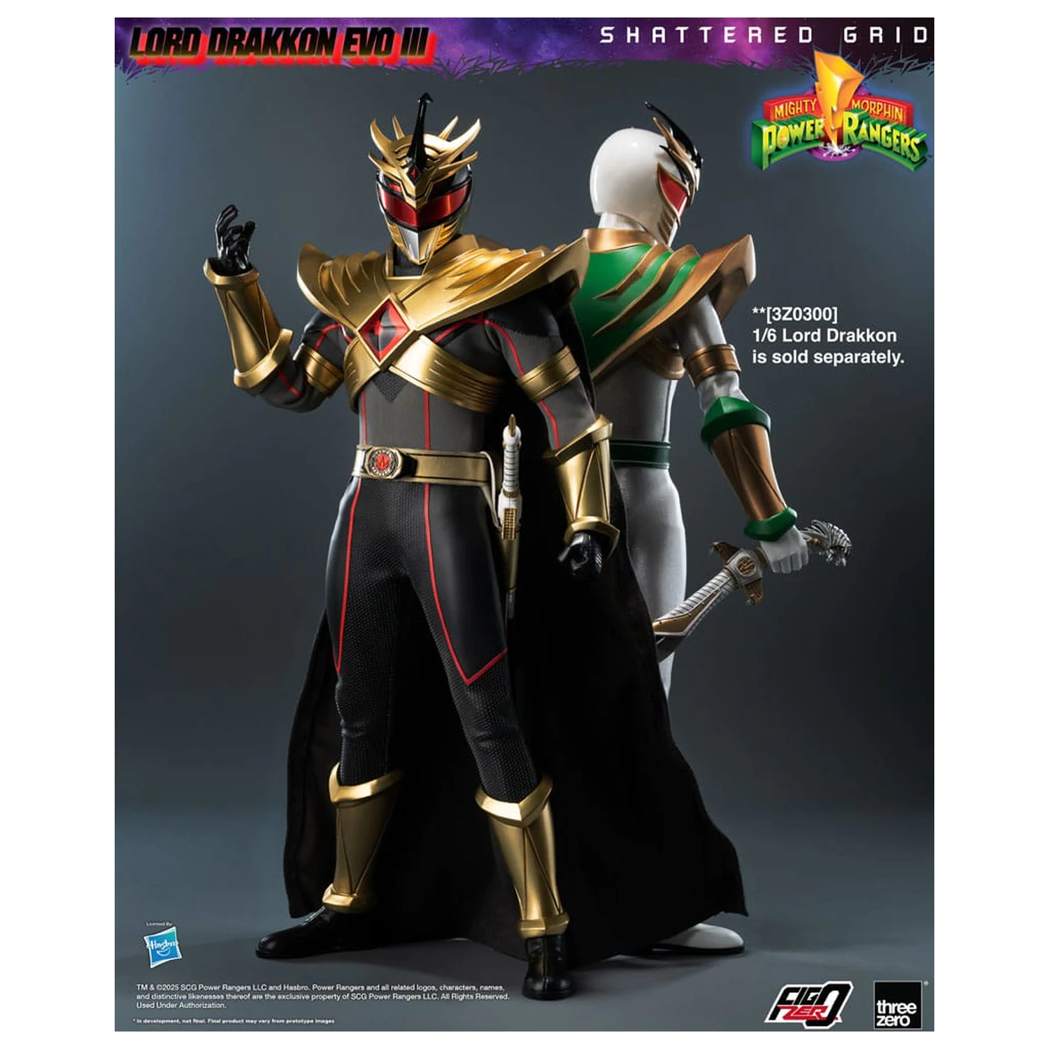 Mighty Morphin Power Rangers Shattered Grid  FigZero Action Figure 1/6 Lord Drakkon Evo III 30 cm  product photo