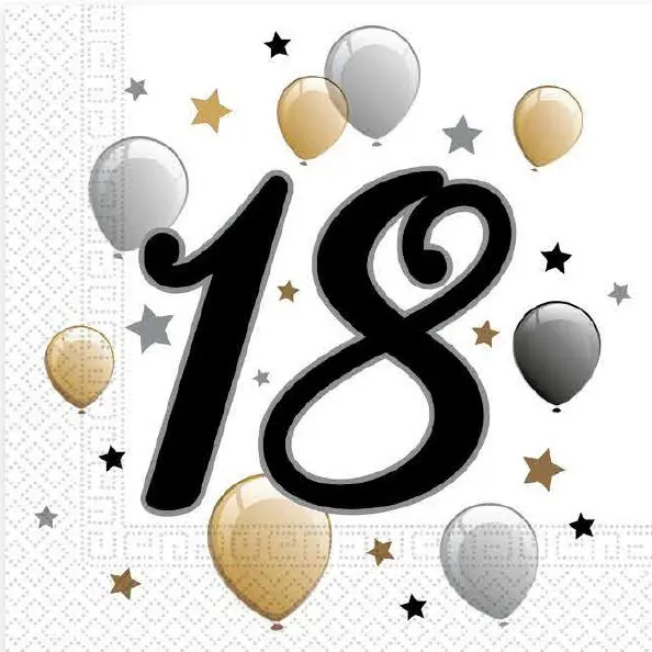 Milestone, Happy Birthday 18 Napkins, 20-count 33x33 cm product photo