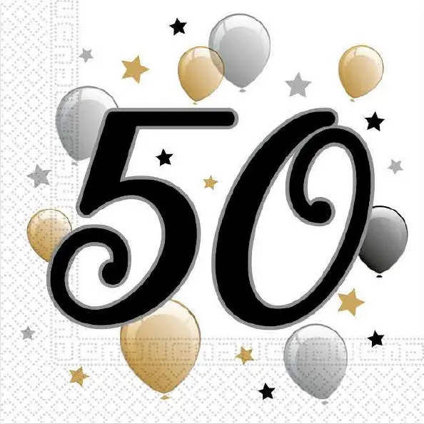 Milestone, Happy Birthday 50 Napkins 20-piece 33x33 cm product photo