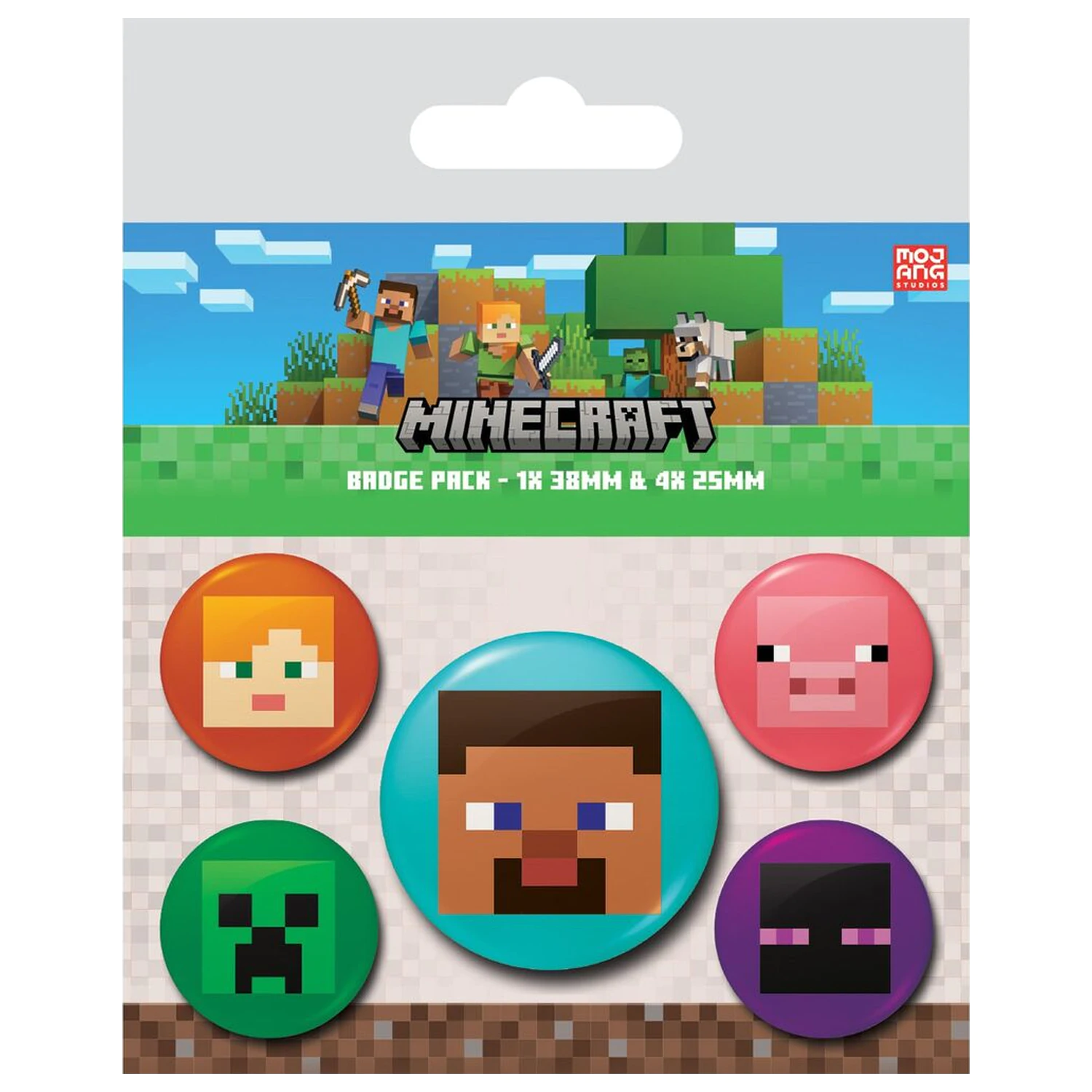 Minecraft set of 5 badge product photo