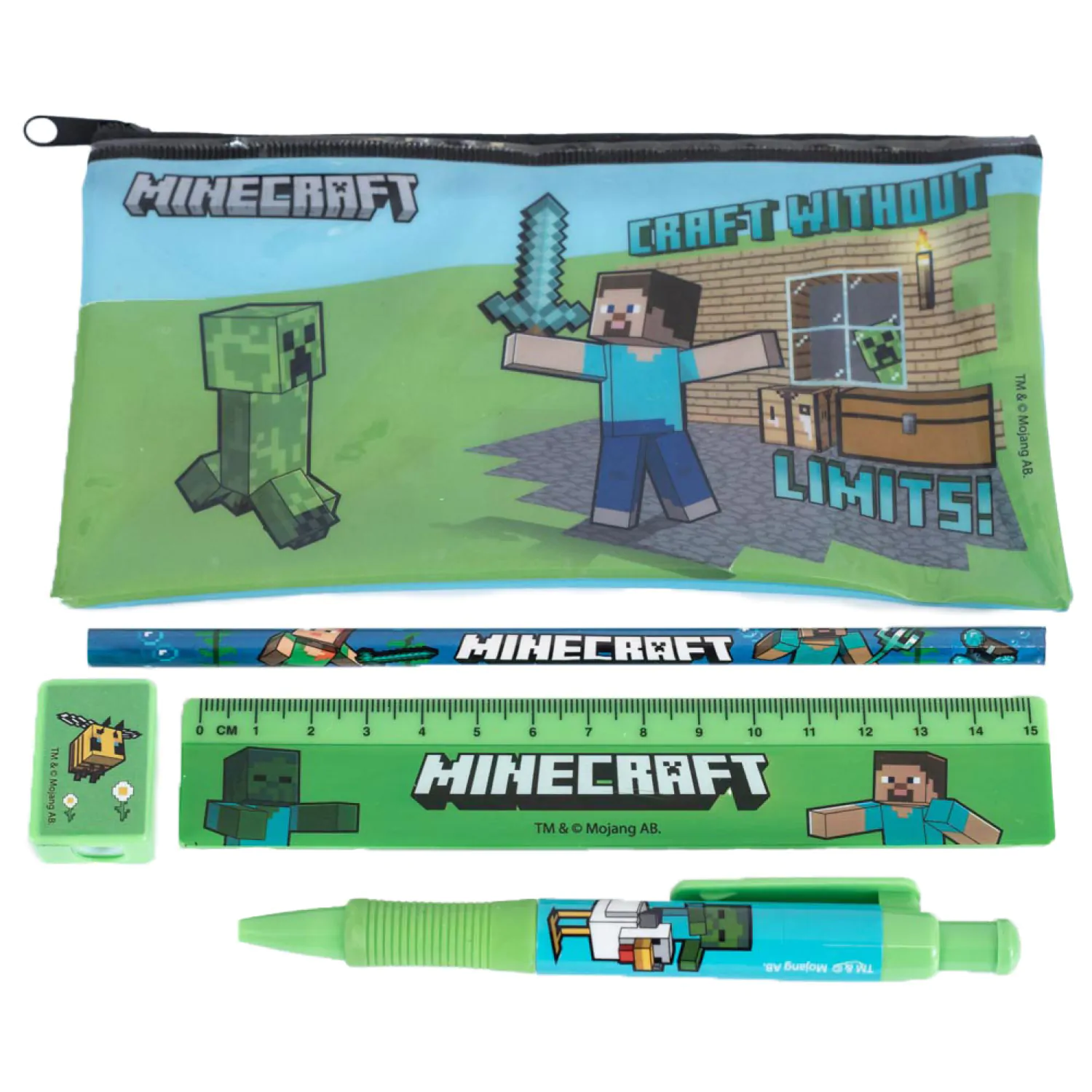Minecraft 12-Piece Stationery Set A4 Bumper product photo