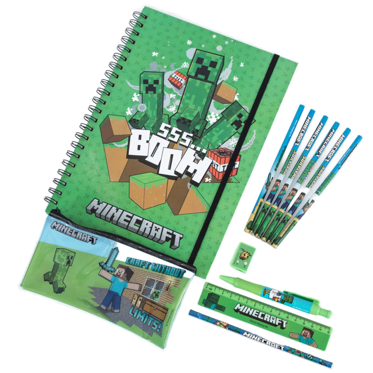 Minecraft 12-Piece Stationery Set A4 Bumper product photo