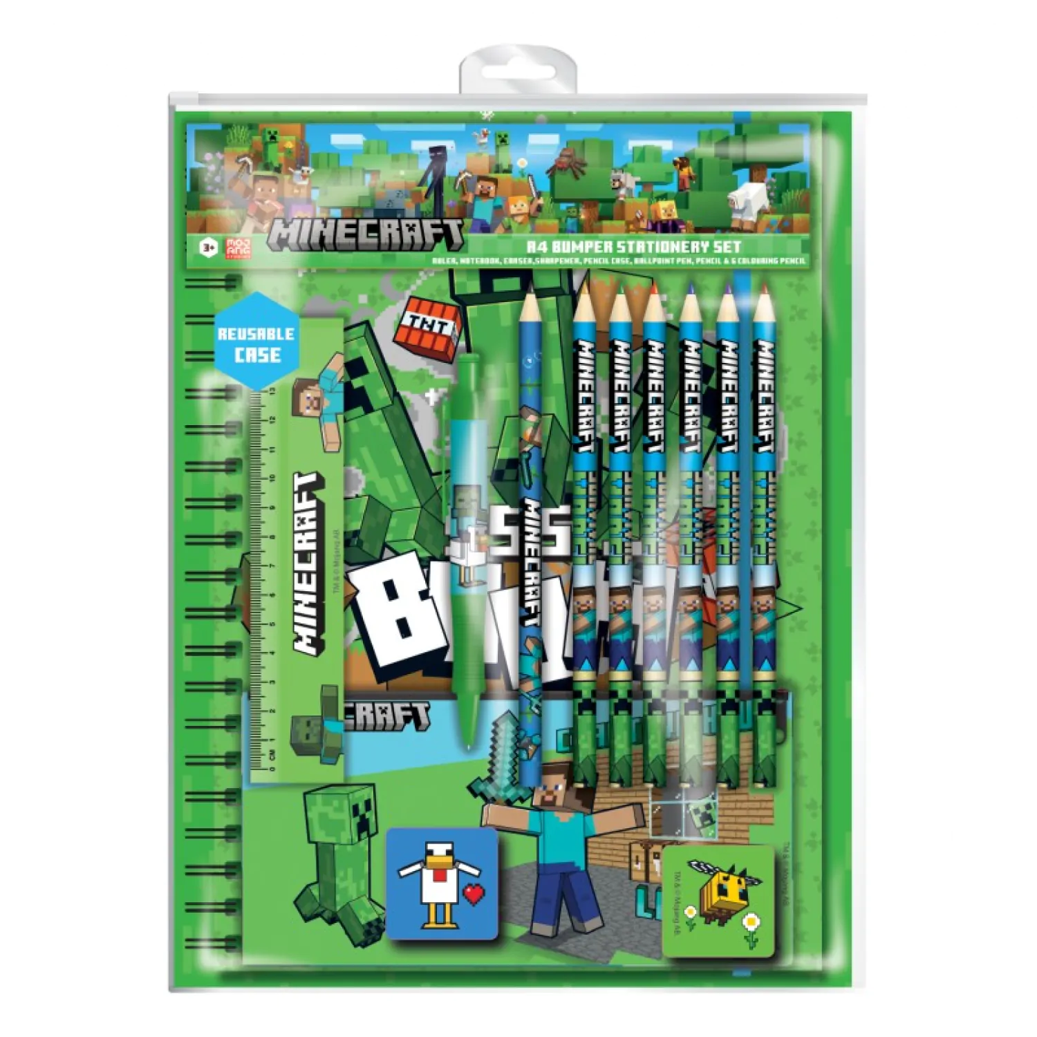 Minecraft 12-Piece Stationery Set A4 Bumper product photo