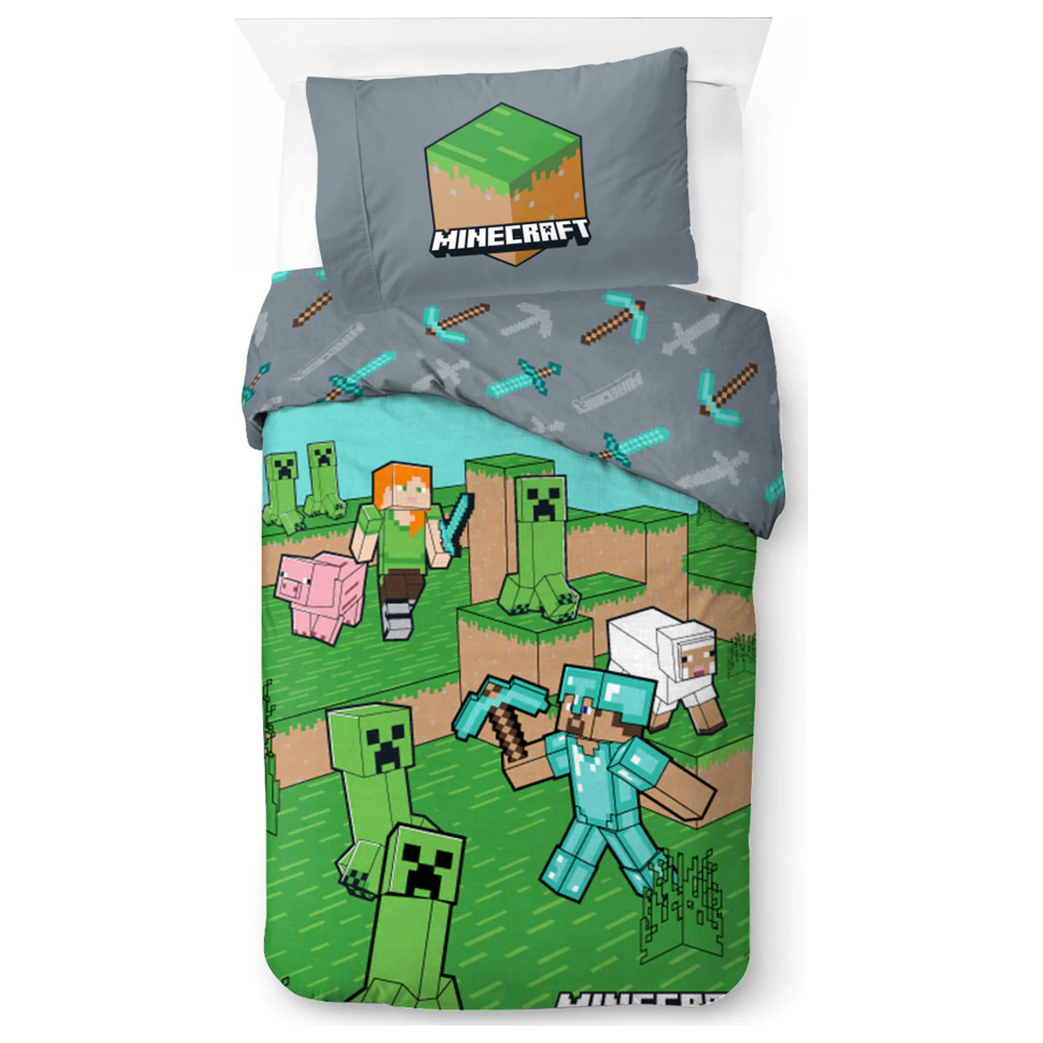 Minecraft Animals and Mobs Duvet Cover product photo