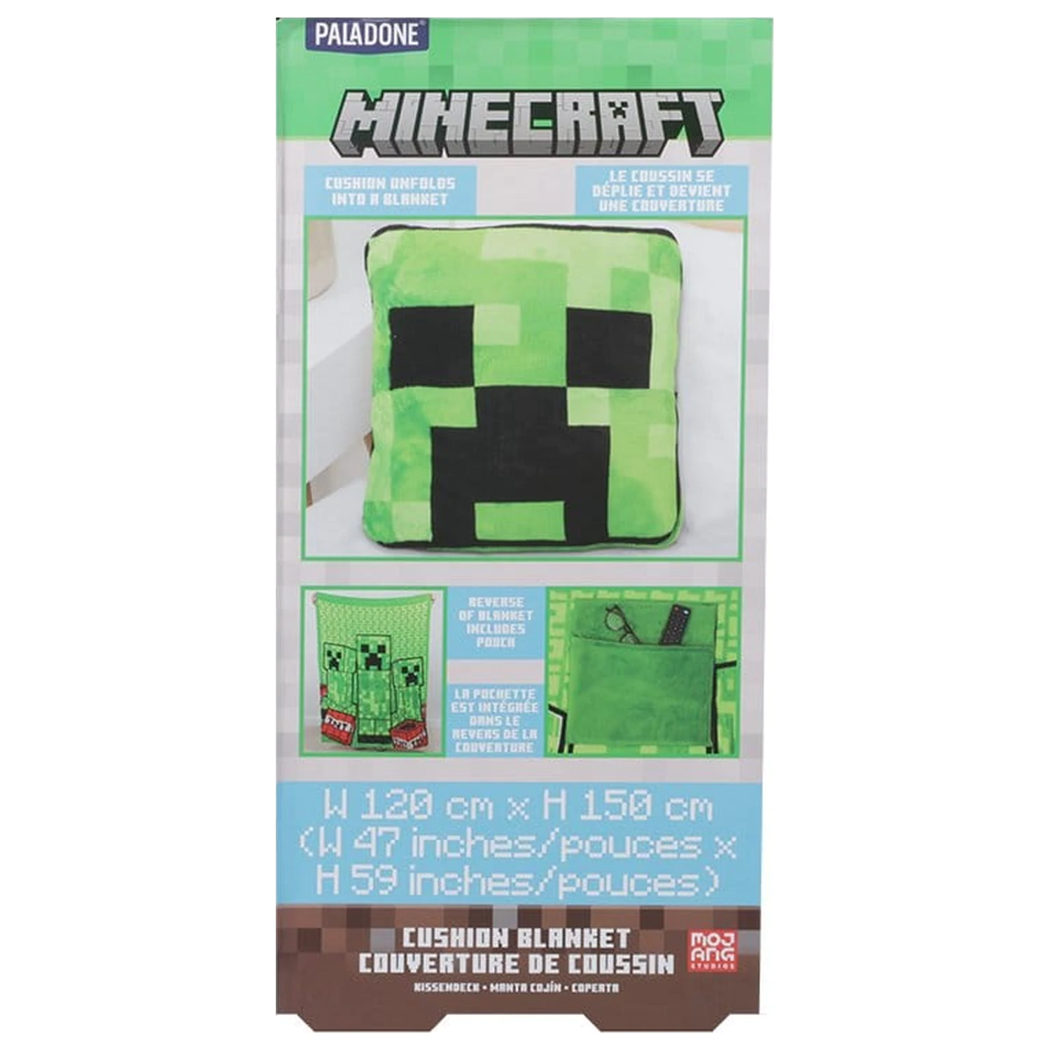 Minecraft Cushion Blanket Creeper 2-in-1 Foldable 150 cm product photo