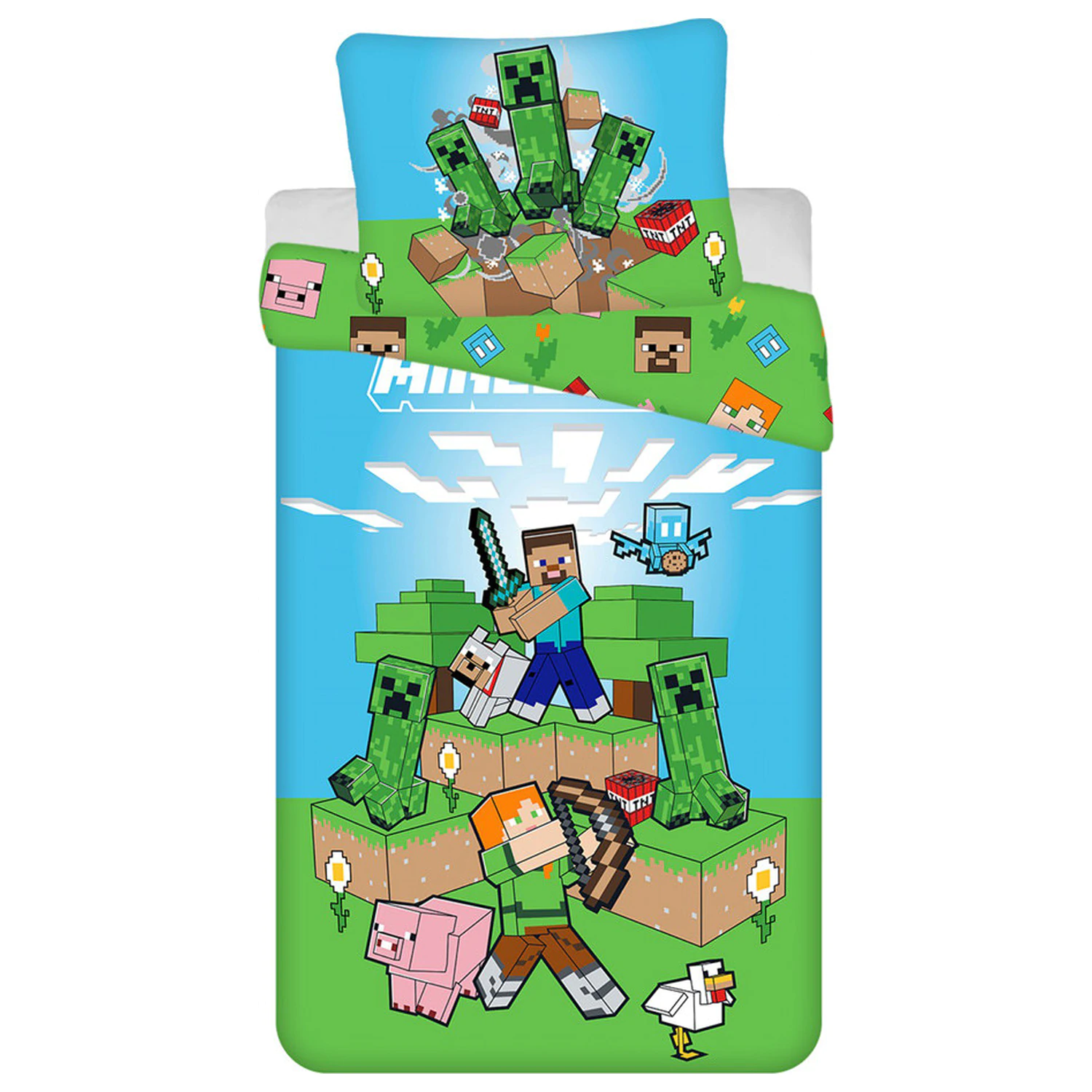Minecraft Creeper Chaos Duvet Cover product photo