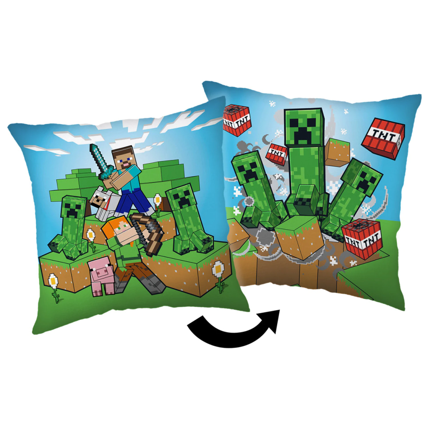 Minecraft Creeper Chaos Pillow, Throw Pillow product photo