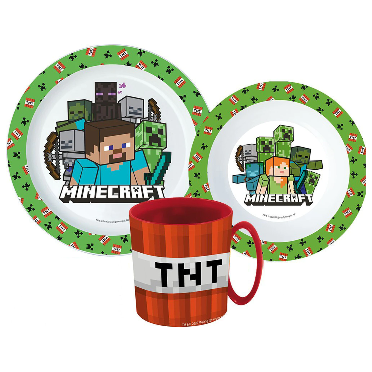 Minecraft Creeper Dinnerware Set, Micro Plastic Set with Mug 350 ml product photo