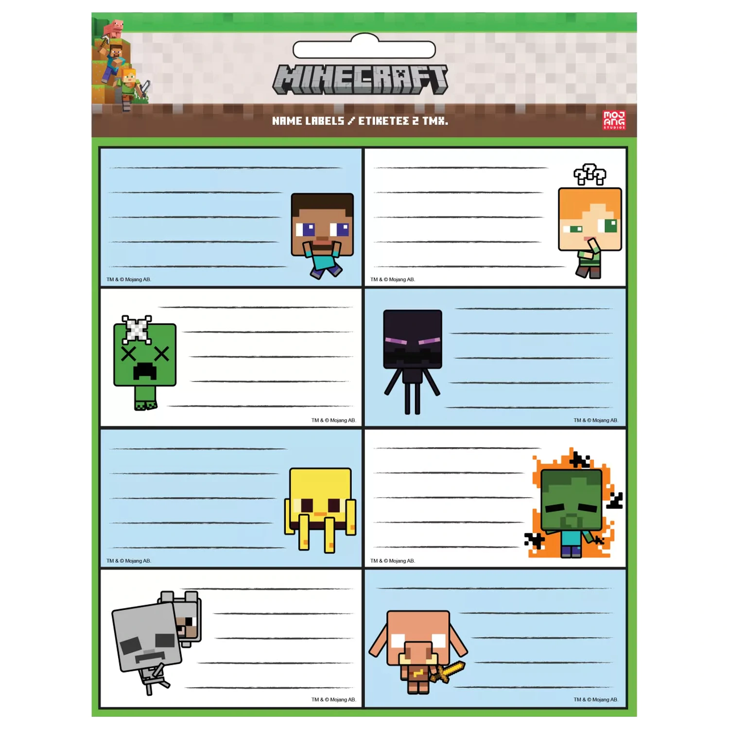 Minecraft Creepers Need Hugs Notebook Labels - 16 Pack product photo