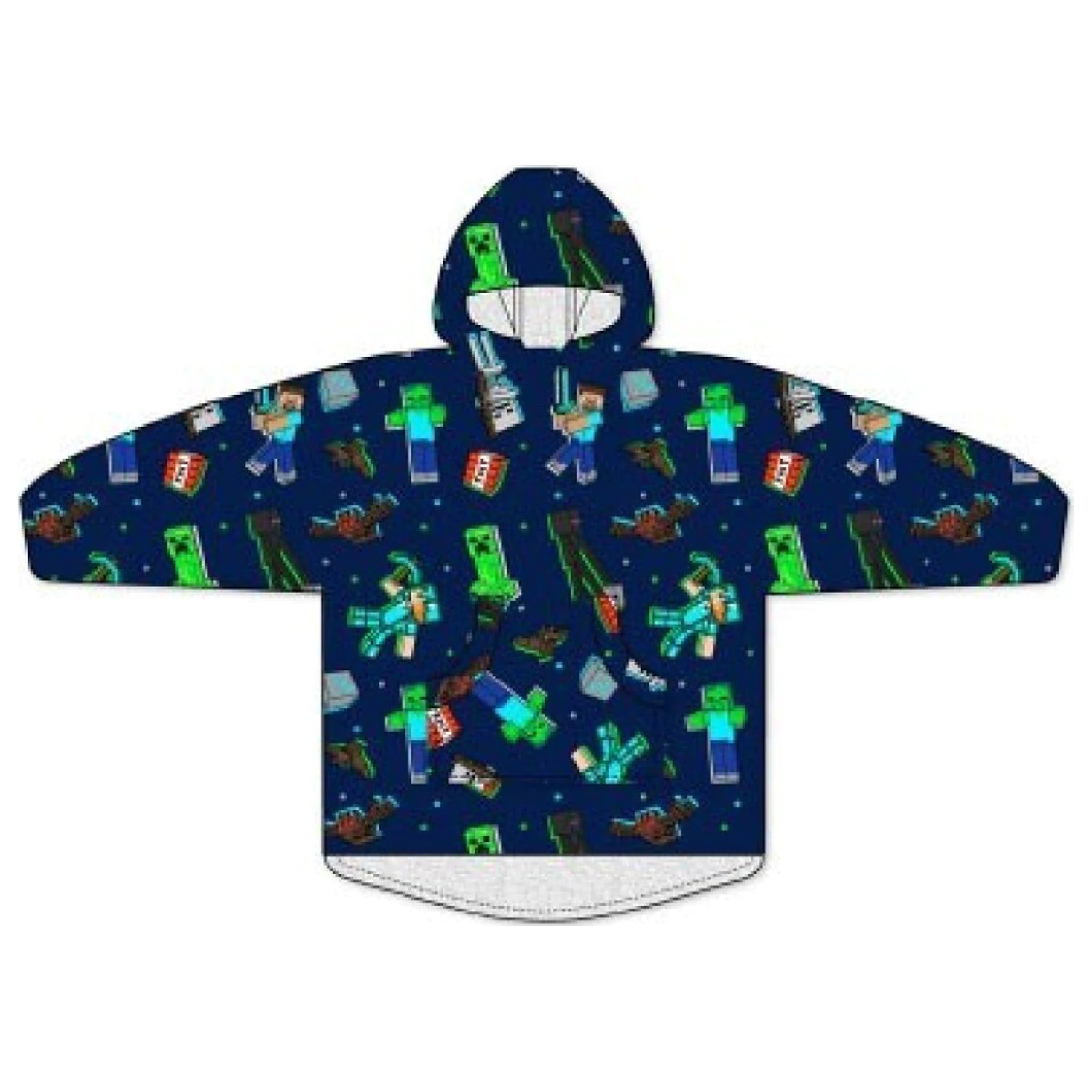 Minecraft Fight Adult Wearable Plush Fleece Blanket Poncho product photo